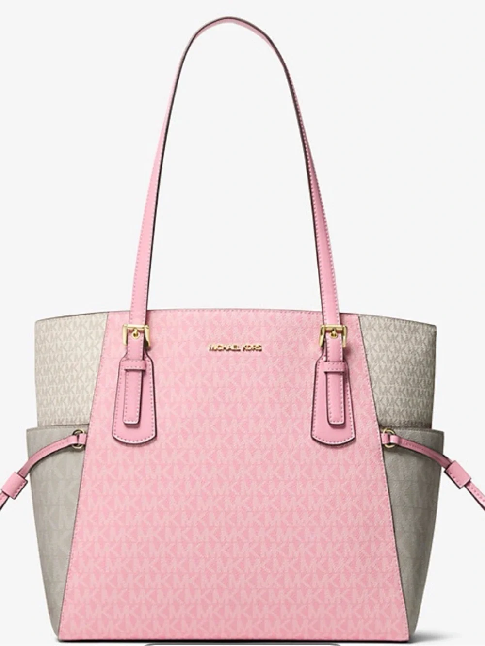 Michael Kors Pink Gradient Signature Shoulder Tote with Wristlet - Picture 8 of 11